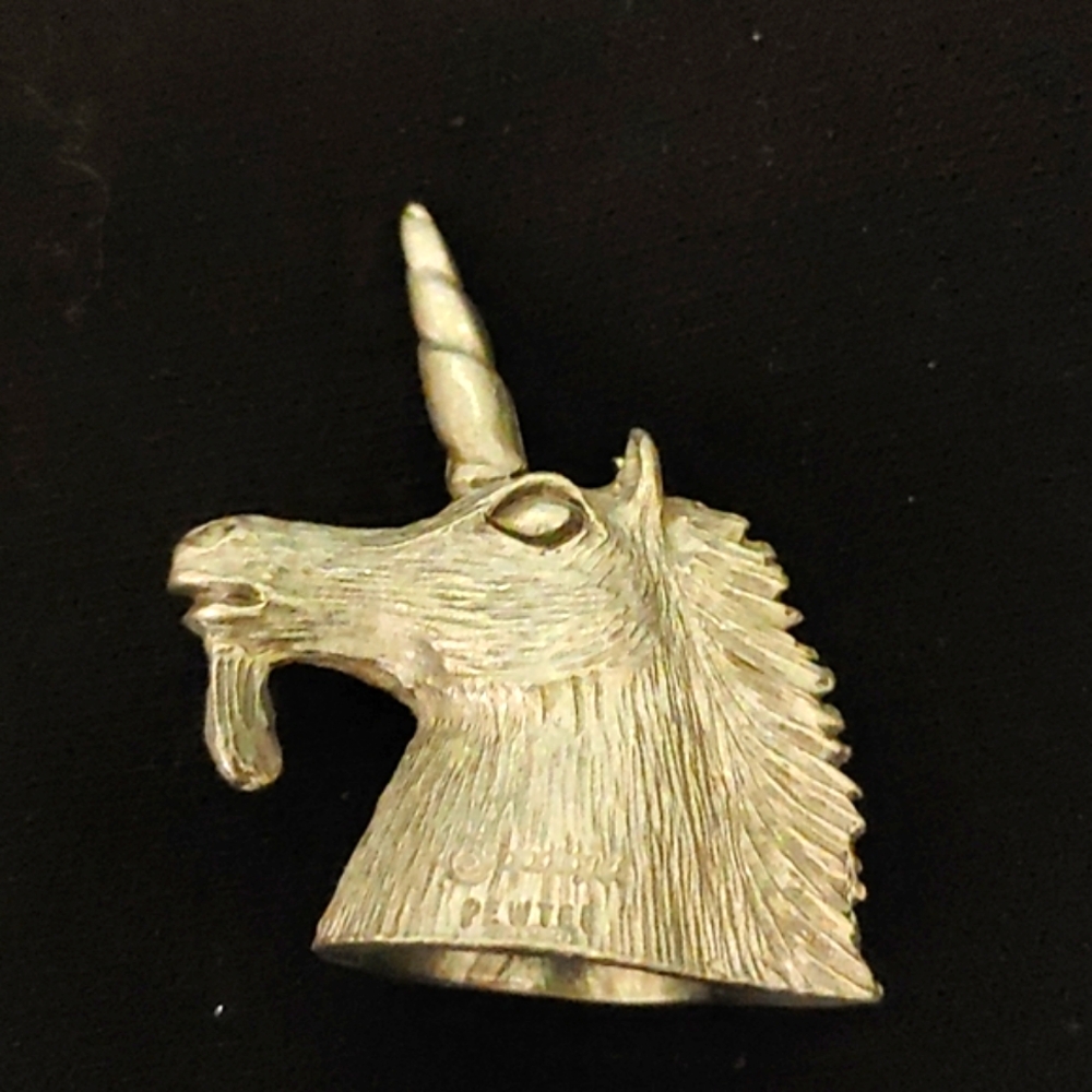 Vintage Unique Unicorn Pewter thimble